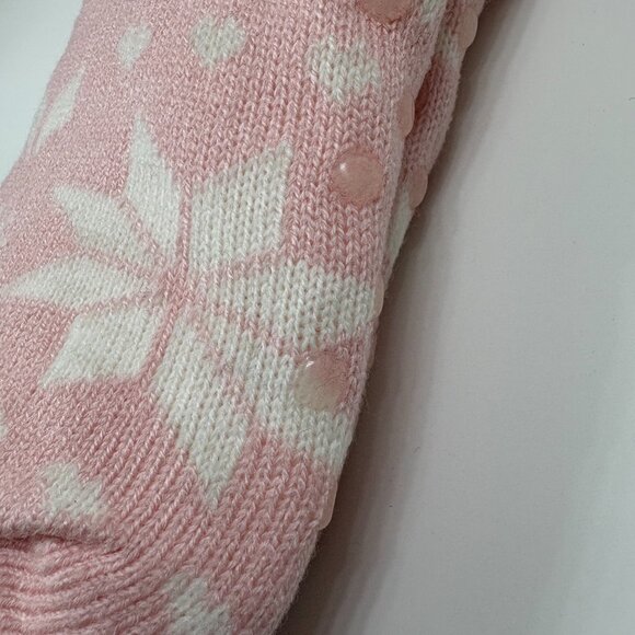 Sherpa Socks - Heavy Non-Skid- Pink & White - Women's- OS- NWT - Picture 5 of 7